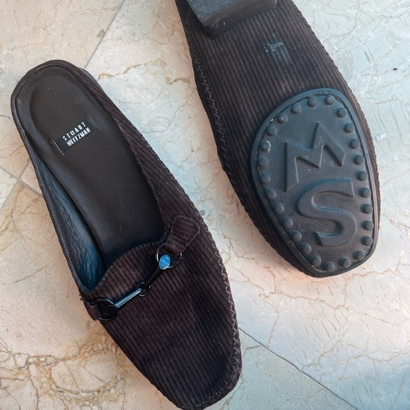 Stuart Weitzman Brown Corduroy Mules - Picture 10 of 15